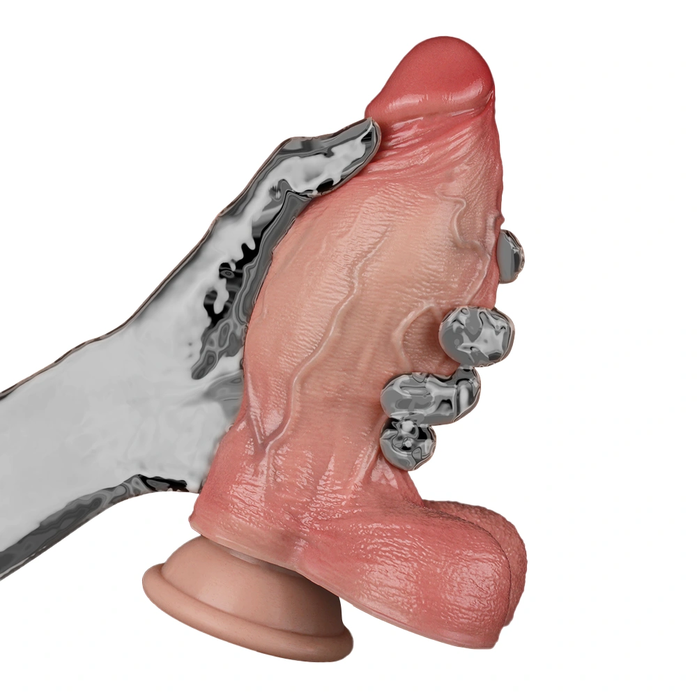 Henry 4.7"x2.2" Realistic Dildo with Sliding Skin, Dual Layer Silicone Suction Cup Toy