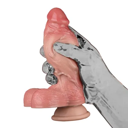 Henry 4.7"x2.2" Realistic Dildo with Sliding Skin, Dual Layer Silicone Suction Cup Toy