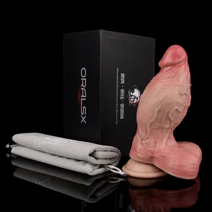 Henry 4.7"x2.2" Realistic Dildo with Sliding Skin, Dual Layer Silicone Suction Cup Toy