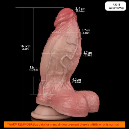 Henry 4.7"x2.2" Realistic Dildo with Sliding Skin, Dual Layer Silicone Suction Cup Toy