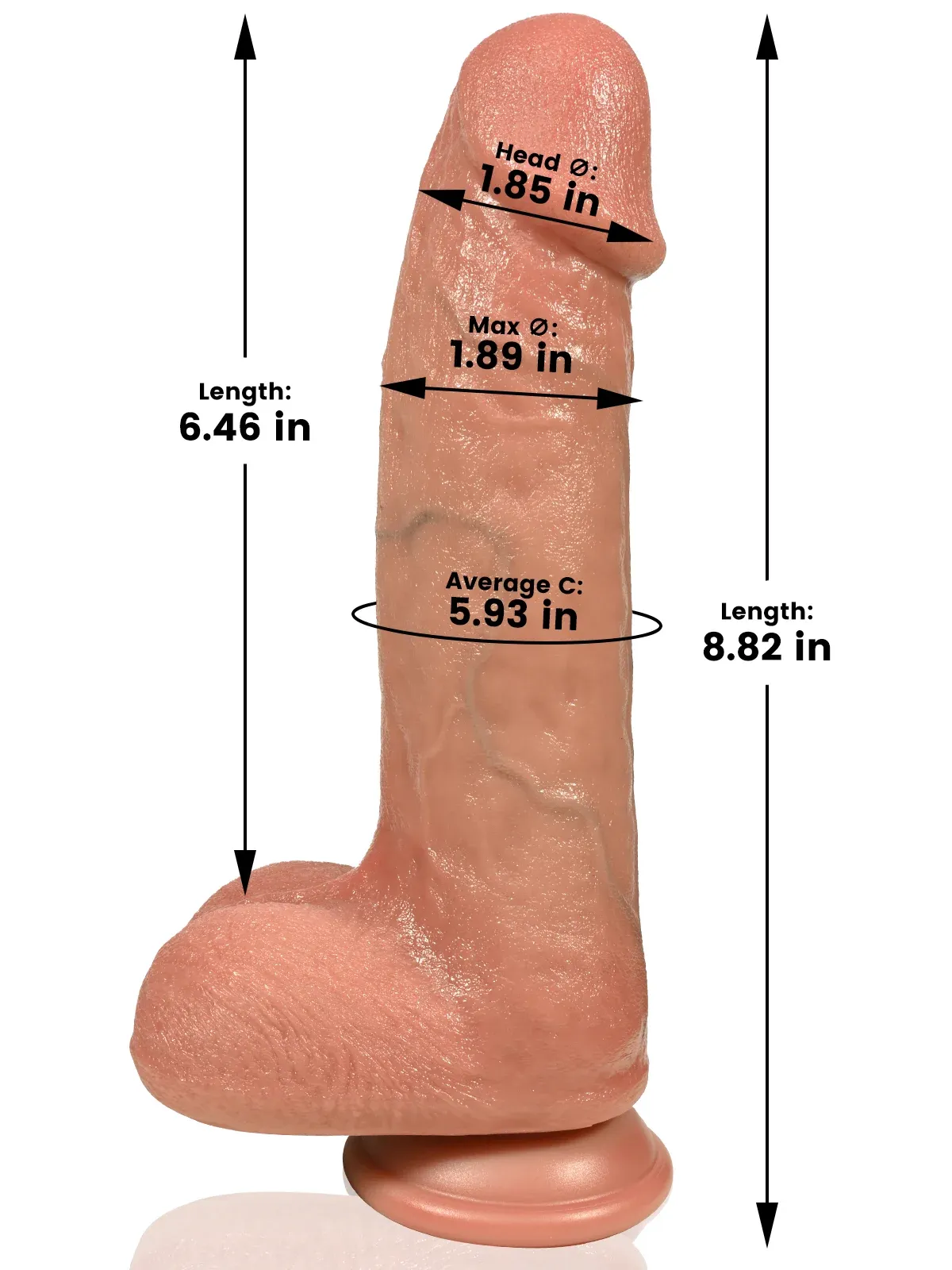 Jamie 6.5"x1.9" Life Like Dildo With 7 Thrusting Modes and 3 Vibrating Modes