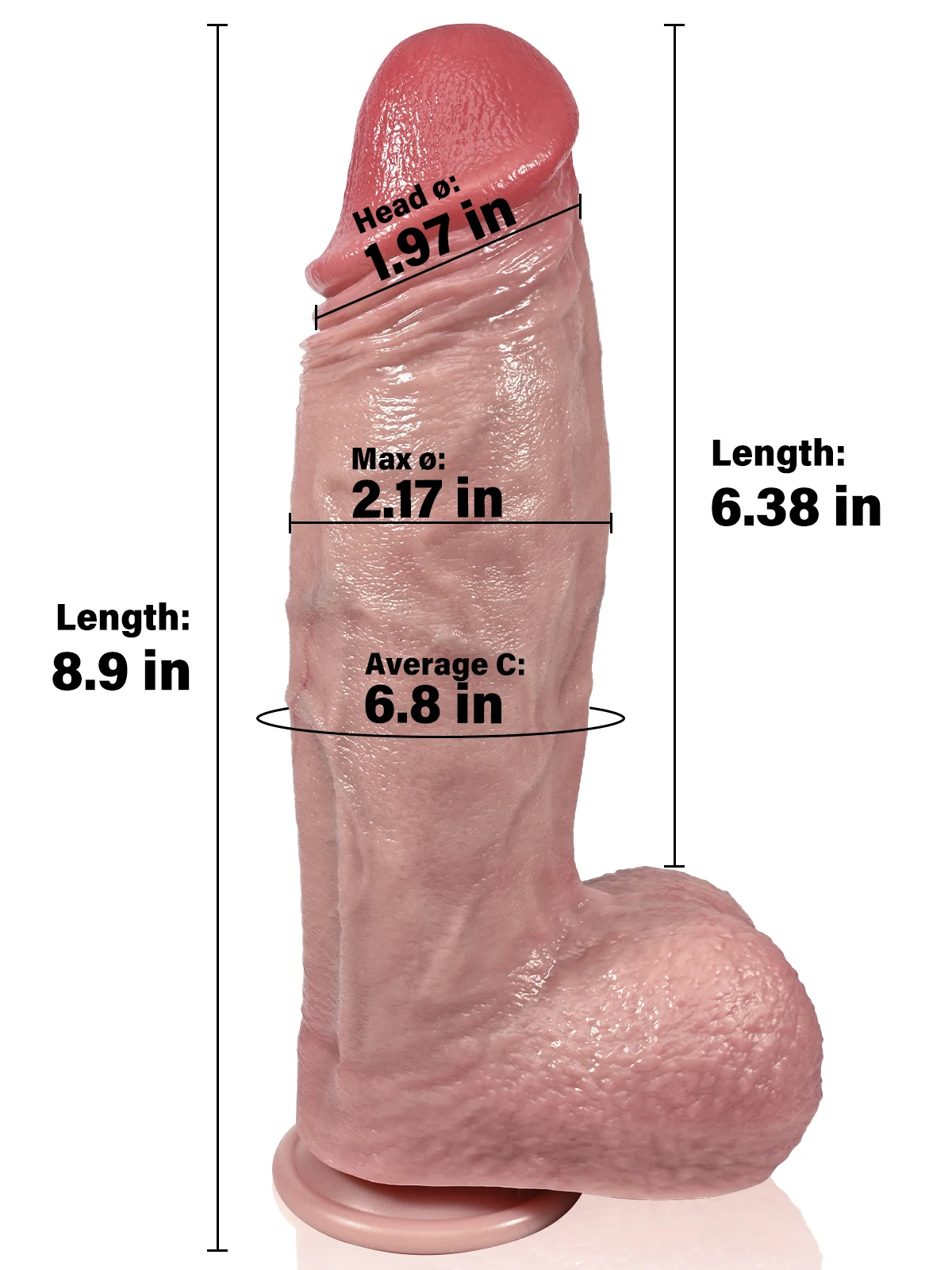 Jason 6.4"x2.2" Flesh Fat Realistic Silicone Dildo