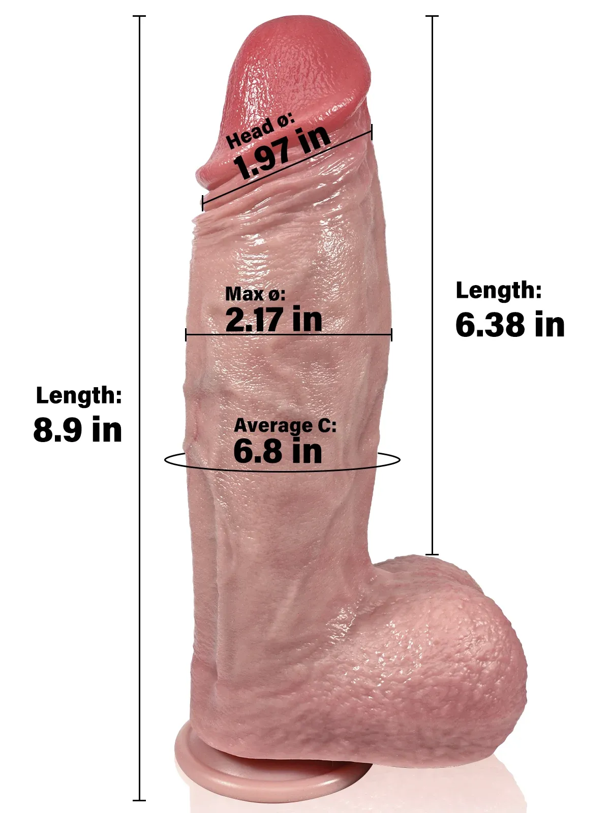 Jason 6.4"x2.2" Flesh Fat Realistic Silicone Dildo