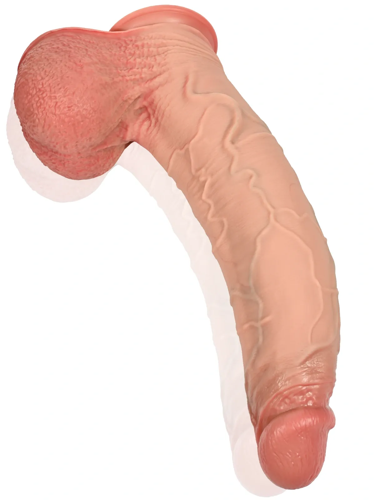 John 16"x3.6" Huge Curved Suction Cup Realistic Dildo