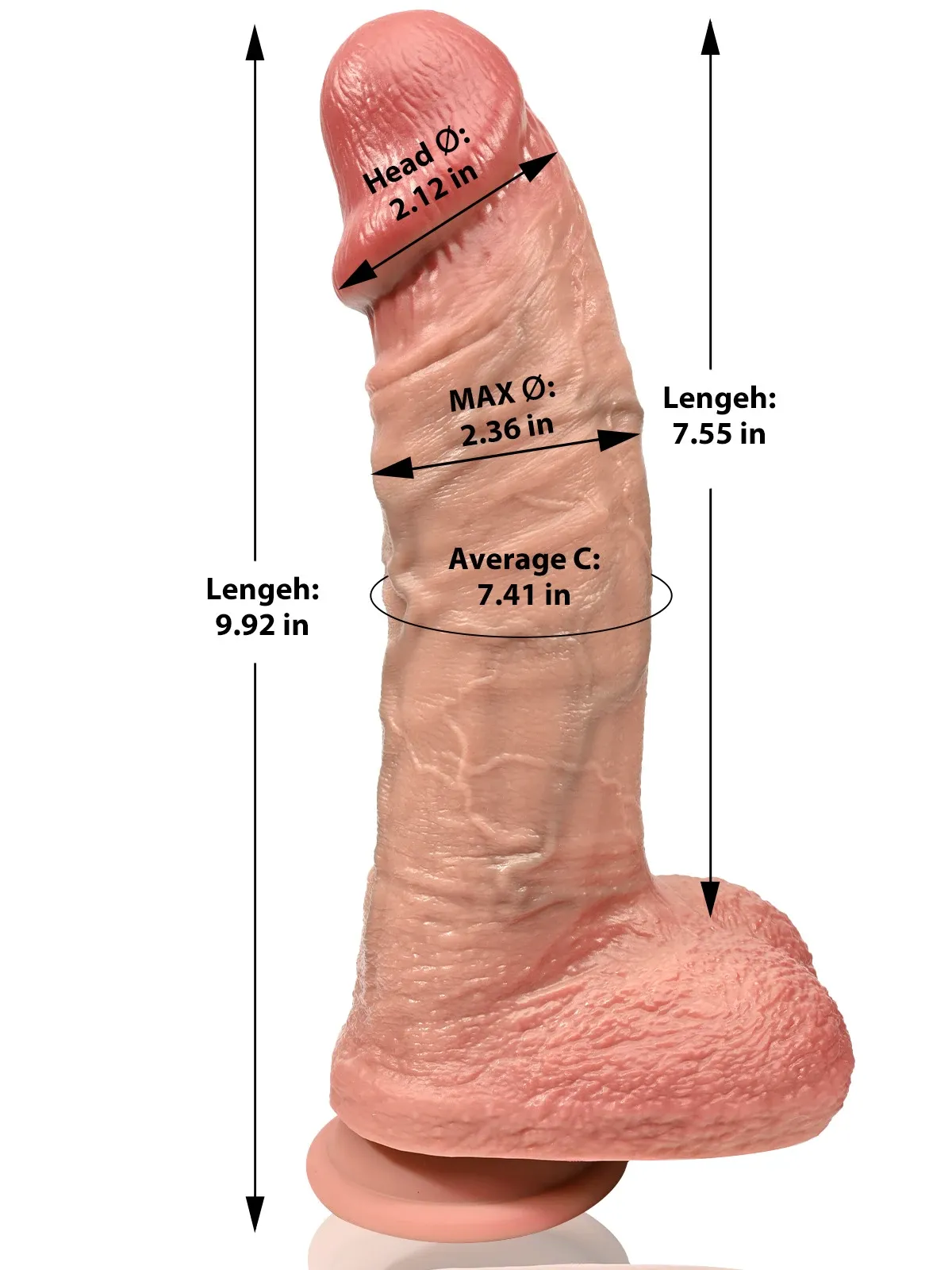 Julian  7.5" x 2.3"  Flesh-Tone Realistic Thick Dildo