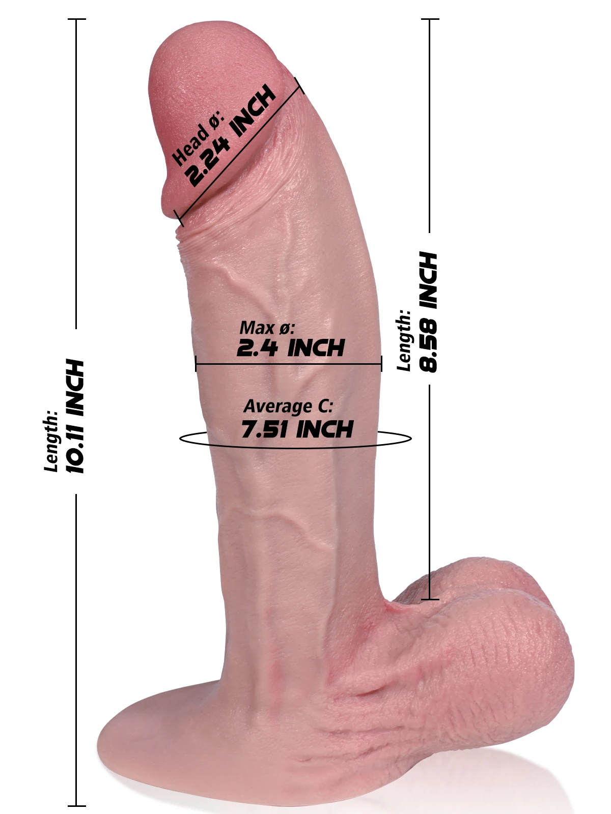 Lucas 8.6"x2.4" Realistic Dildo for Women – Lifelike Silicone with Visible Veins & Strong Suction Cup