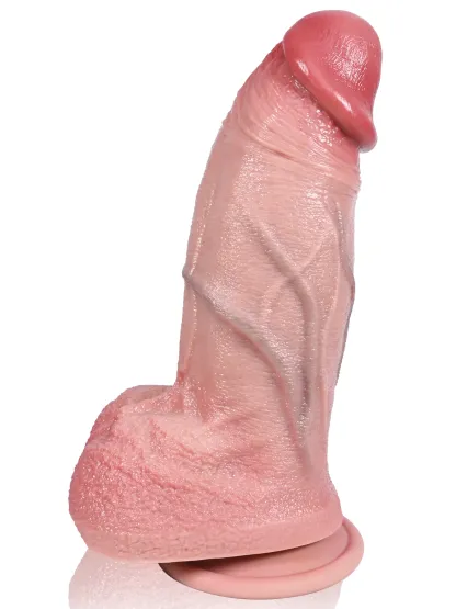 Luke 8"x2.3" Real Feel Silicone Realistic Fat Dildo – Hands Free Pleasure