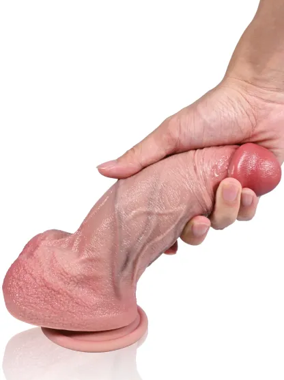 Luke 8"x2.3" Real Feel Silicone Realistic Fat Dildo – Hands Free Pleasure