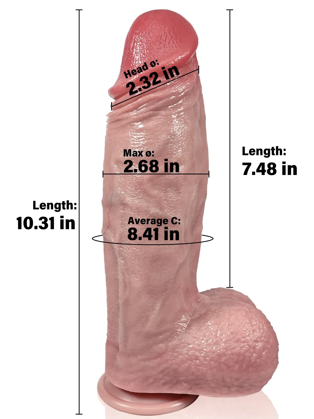 Magnus 7.5"x2.7" Flesh Fat Thick Dildo Realistic