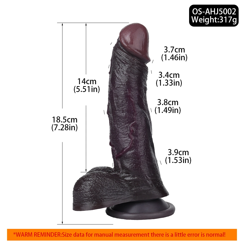 Axe 7.2"x1.4" Black Realistic Dildos with Dual Density