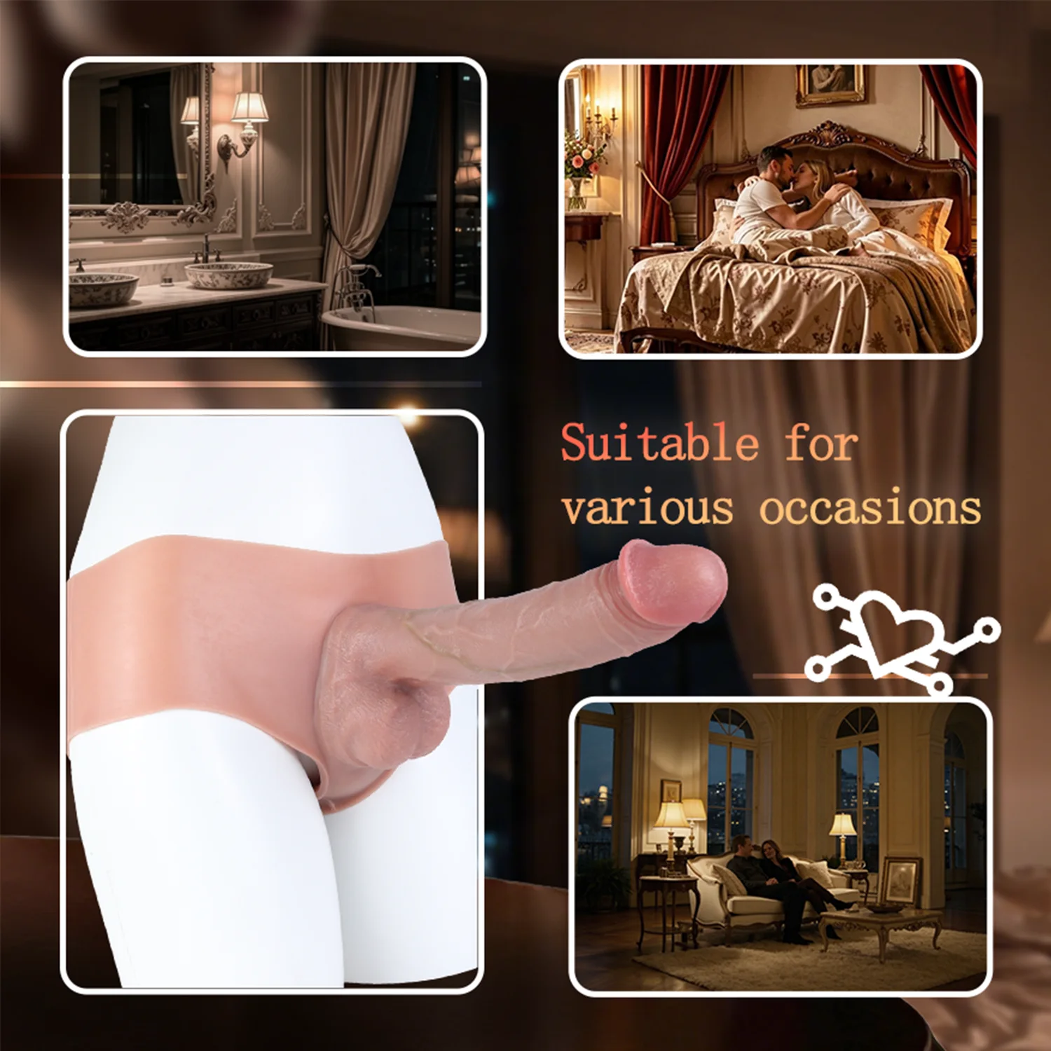 Owen Wearable Realistic Penis Sleeve - Skin-Safe Silicone with 3 Adjustable Plugs for Intimacy