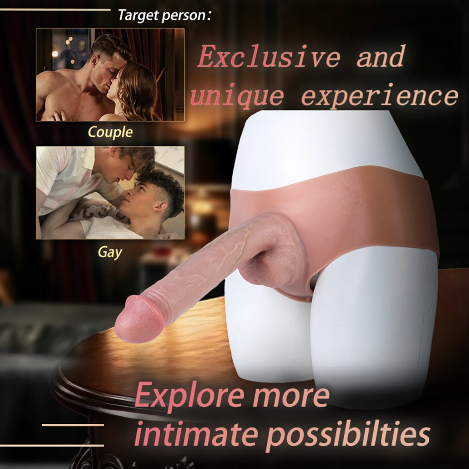 Owen Wearable Realistic Penis Sleeve - Skin-Safe Silicone with 3 Adjustable Plugs for Intimacy