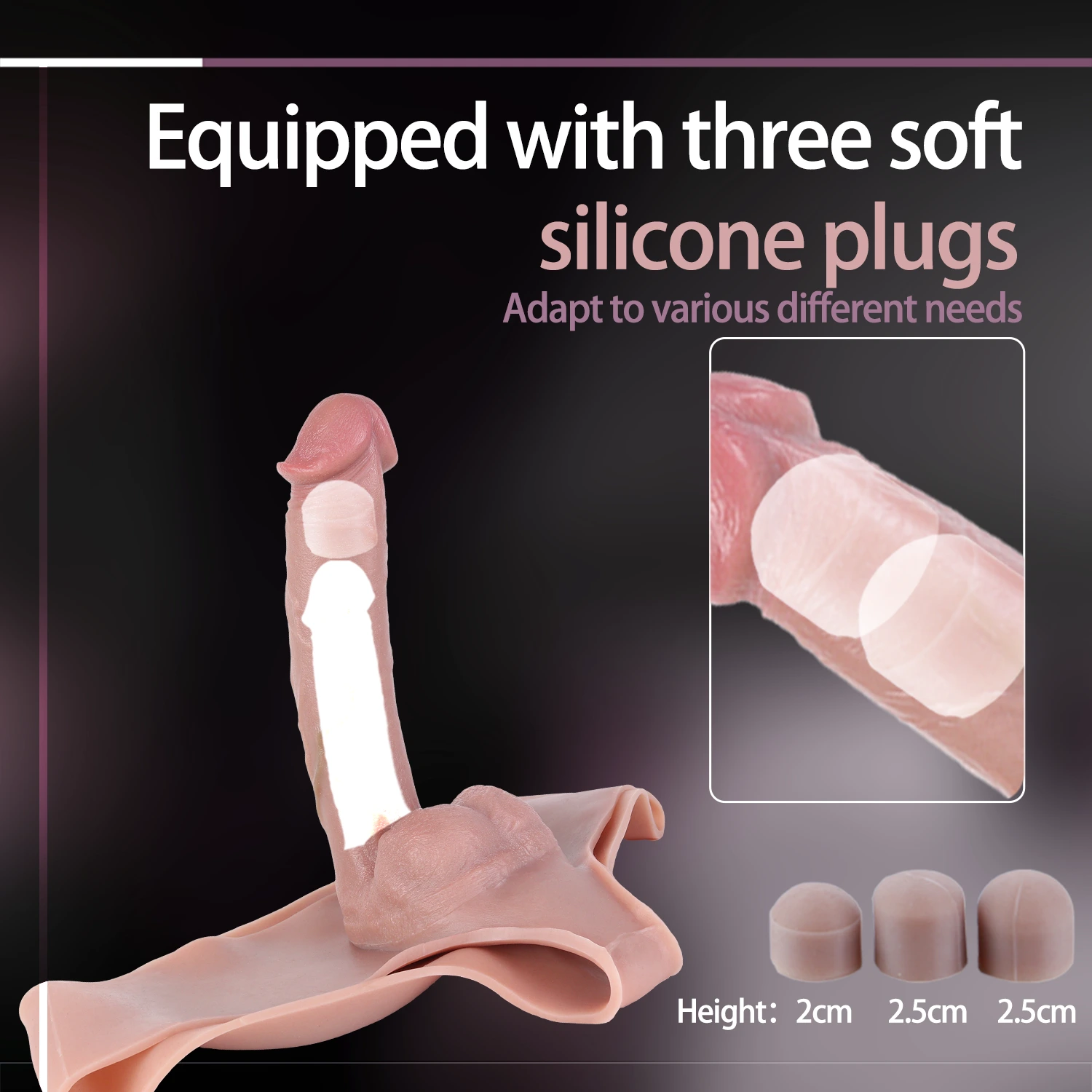 Owen Wearable Realistic Penis Sleeve - Skin-Safe Silicone with 3 Adjustable Plugs for Intimacy