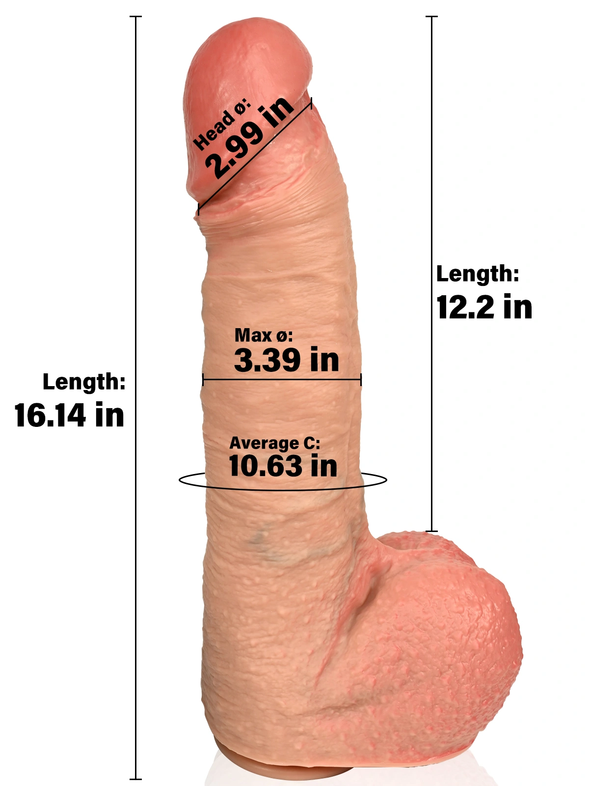 Philip 12"x3.4" Ultra-Huge Realistic Dildo For Advanced Explorers
