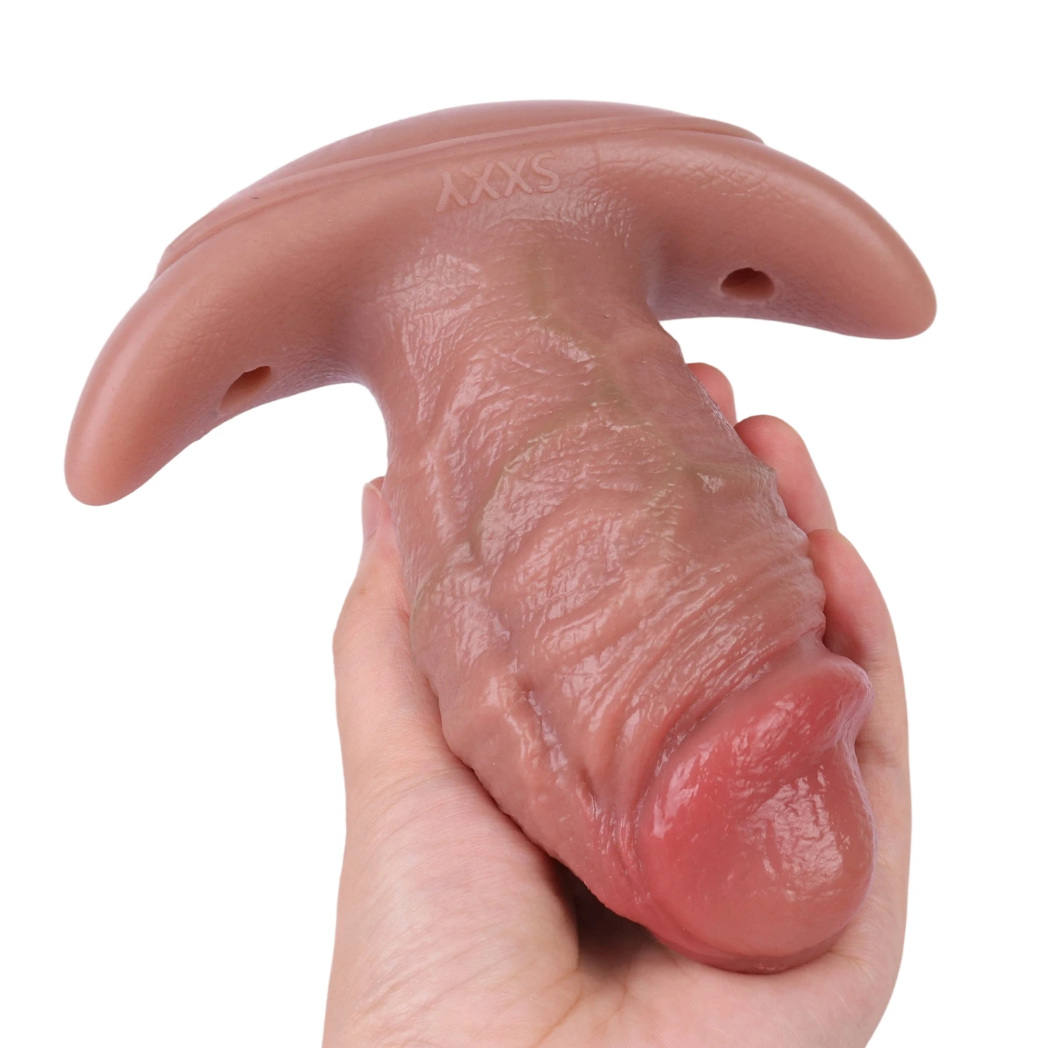 Rex 4.7"x2.4" Wearable Vibrating Fat Anal Plug with Remote, Platinum Silicone Anal Stimulator