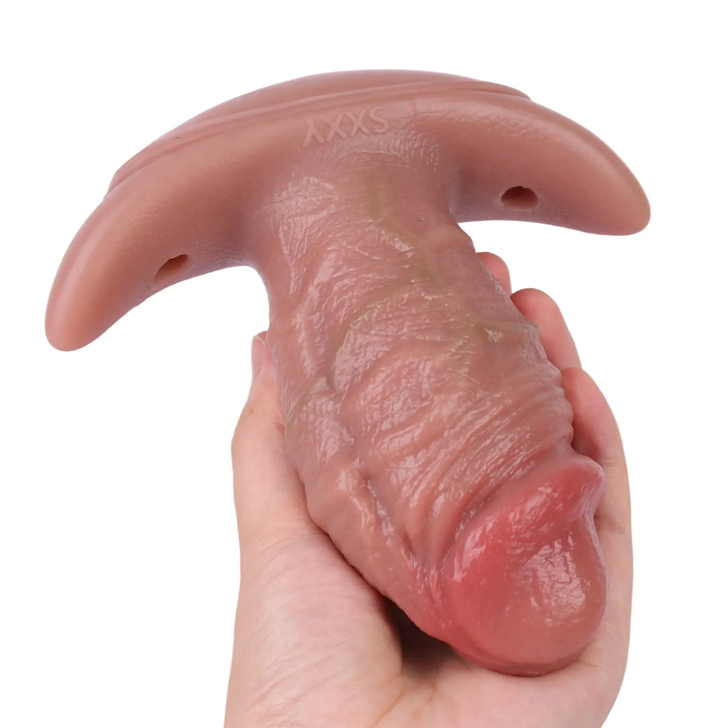 Rex 4.7"x2.4" Wearable Vibrating Fat Anal Plug with Remote, Platinum Silicone Anal Stimulator