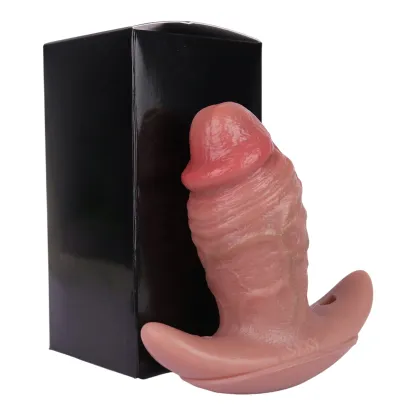 Rex 4.7"x2.4" Wearable Vibrating Fat Anal Plug with Remote, Platinum Silicone Anal Stimulator