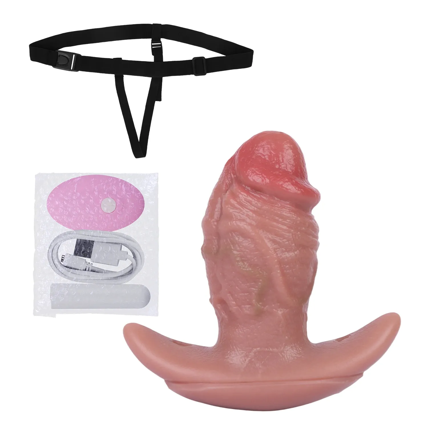 Rex 4.7"x2.4" Wearable Vibrating Fat Anal Plug with Remote, Platinum Silicone Anal Stimulator