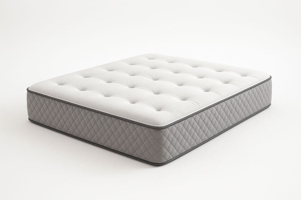 Habszivacs matrac poliészter huzattal, 200x180x25 cm, Fehér/Szürke-Nestlivia