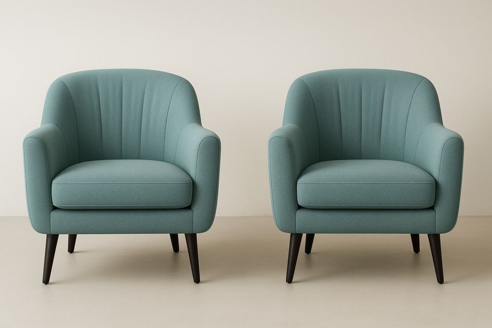 Két darab türkiz fotel fa lábakkal-Nestlivia