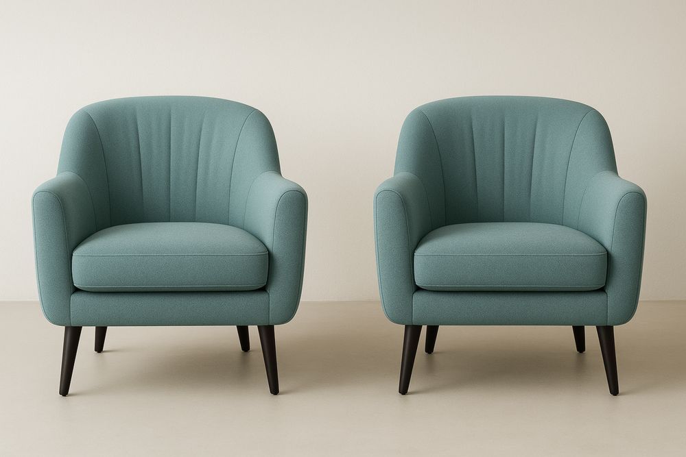 Két darab türkiz fotel fa lábakkal-Nestlivia