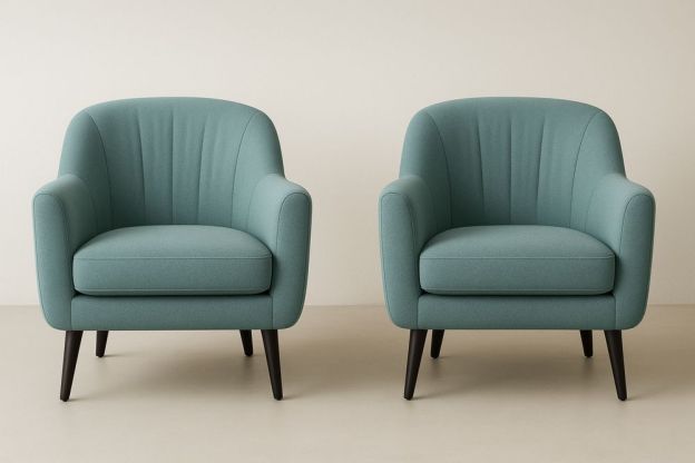 Két darab türkiz fotel fa lábakkal-Nestlivia