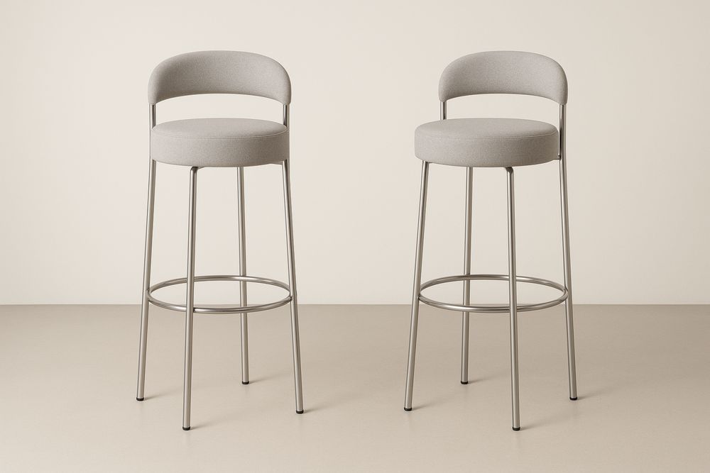 Szürke bárszék készlet fémvázzal-Nestlivia