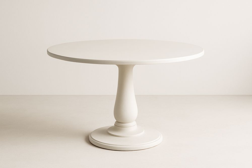 Kerek fa étkezőasztal 120 cm Fehér-Nestlivia