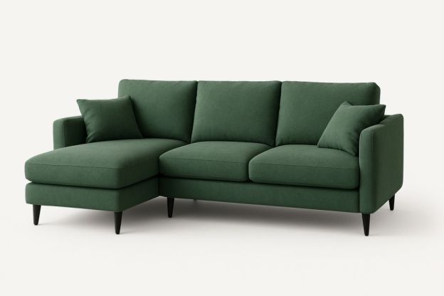 Zöld Poliészter Sarokkanapé 230x150x85 cm-Nestlivia