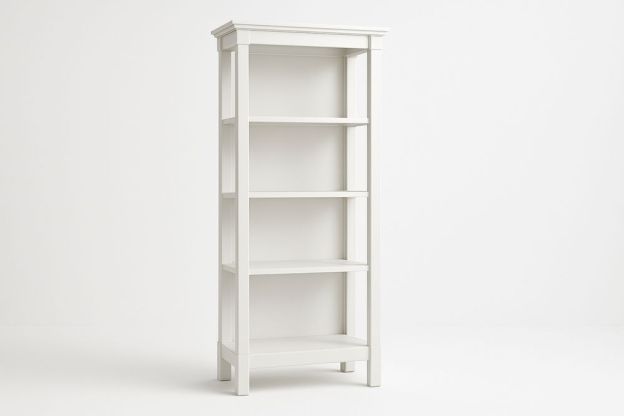 Fehér MDF könyvespolc 5 polccal 180x80x30 cm-Nestlivia