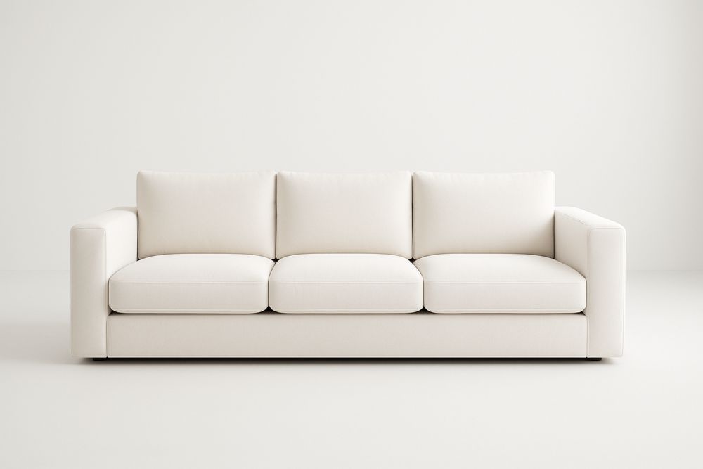 Háromszemélyes fehér szövet kanapé tömörfa vázzal-Nestlivia