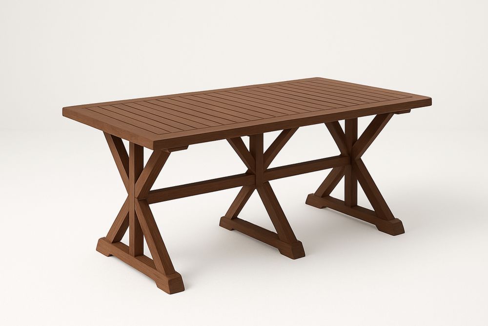 Kültéri fa téglalap asztal 200x100x75 cm-Nestlivia