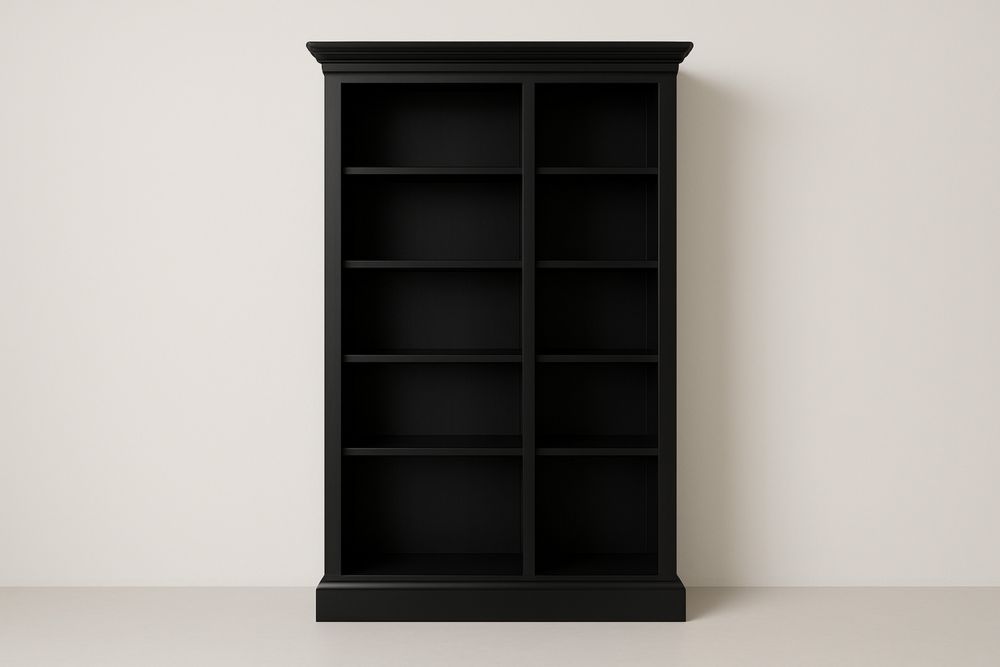 Fekete MDF könyvespolc 10 polcos-Nestlivia
