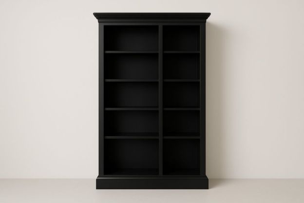 Fekete MDF könyvespolc 10 polcos-Nestlivia
