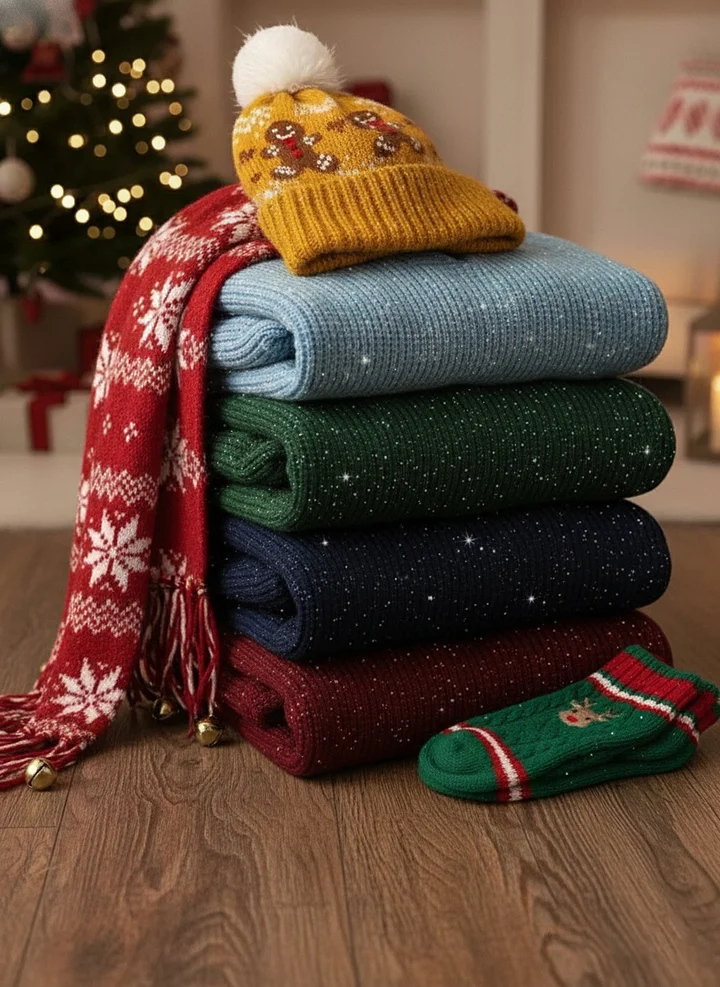 🎄 New Arrivals🔥Christmas Party Polo Collar Shiny Loose Sweater Top