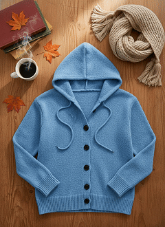 🎄 New Arrivals🔥Women's Casual Hooded Long Sleeve Button Cardigan Sweater