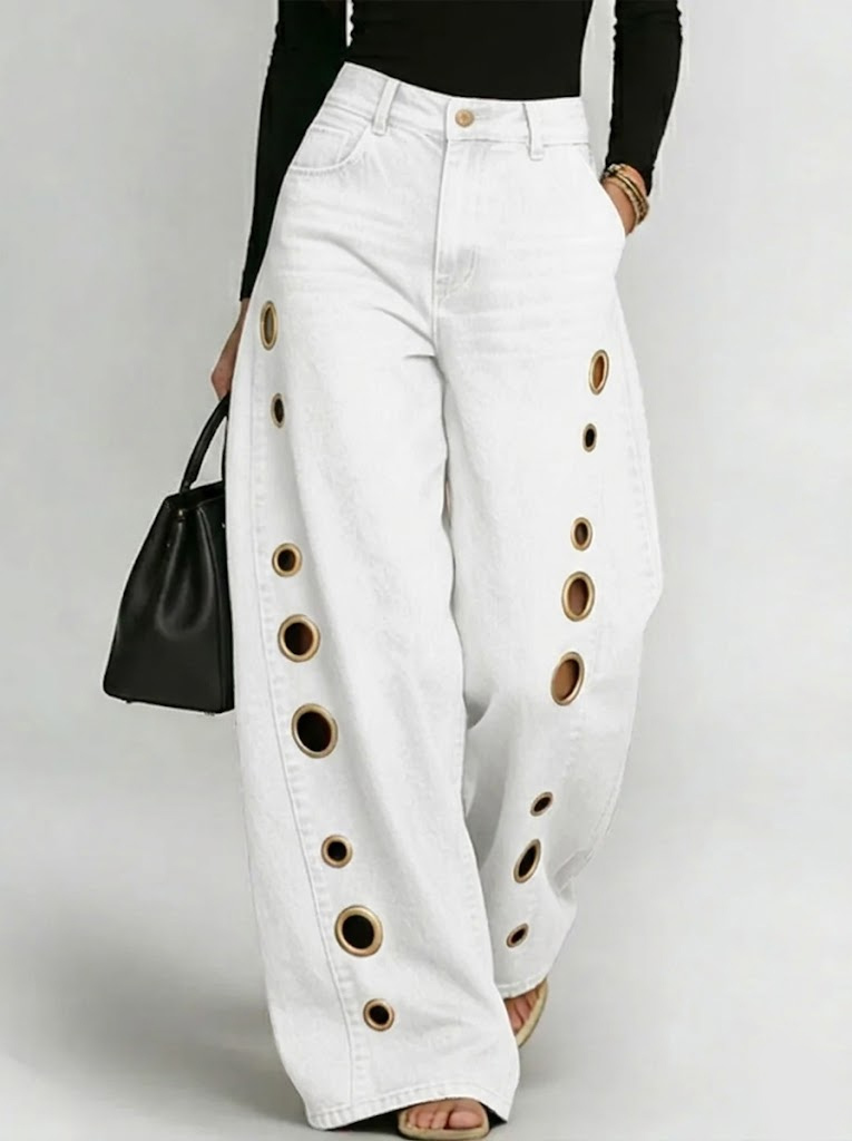 Women's New High-waisted Casual Loose Wide-leg Jeans