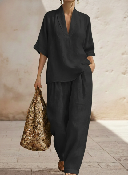 ⏰ LAST DAY SAVE 50% 💥Women's Casual And Cozy Minimalist Linen Two-piece Set