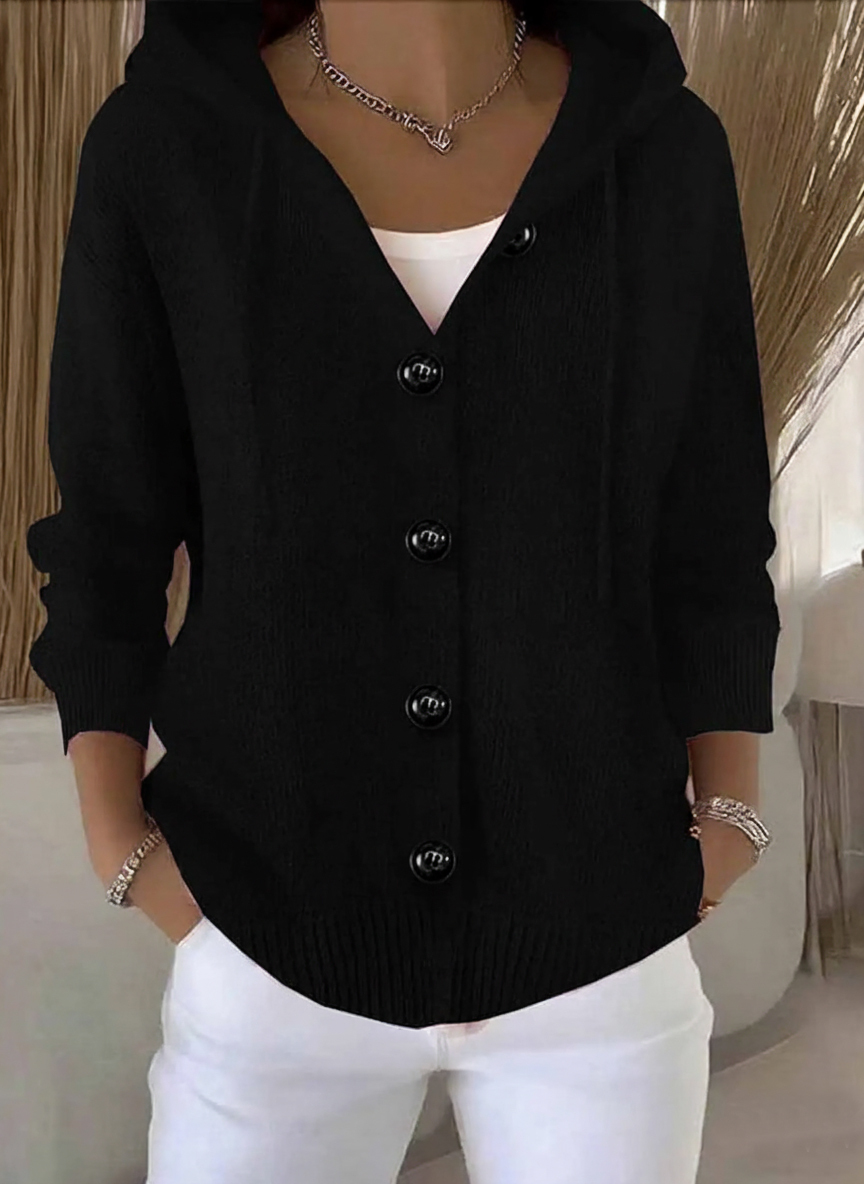 🎄 New Arrivals🔥Women's Casual Hooded Long Sleeve Button Cardigan Sweater