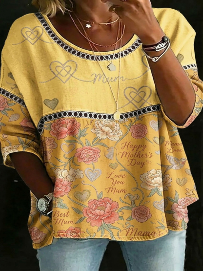 New Arrivals🔥 Women's Vintage Abstrct Casual Loose Denim Blouse Shirt