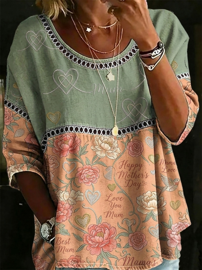 New Arrivals🔥 Women's Vintage Abstrct Casual Loose Denim Blouse Shirt