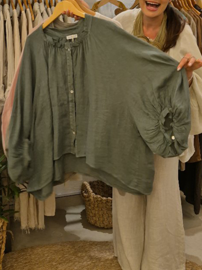 Casual Loose Linen And Cotton Shirts