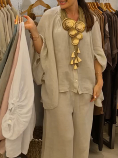 Casual Loose Linen And Cotton Shirts