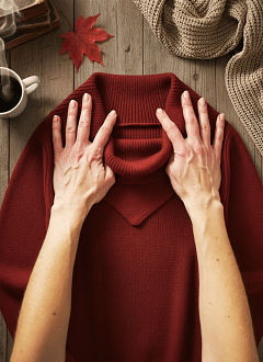 🎄 CLEARANCE SALE🔥 Elegant Retro Soft Triangle Neck Solid Color Sweater Top