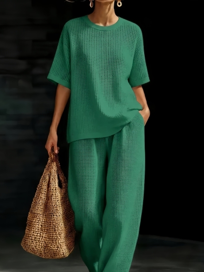 New Arrivals🔥Women’s Crewneck Waffle Two-Piece Set