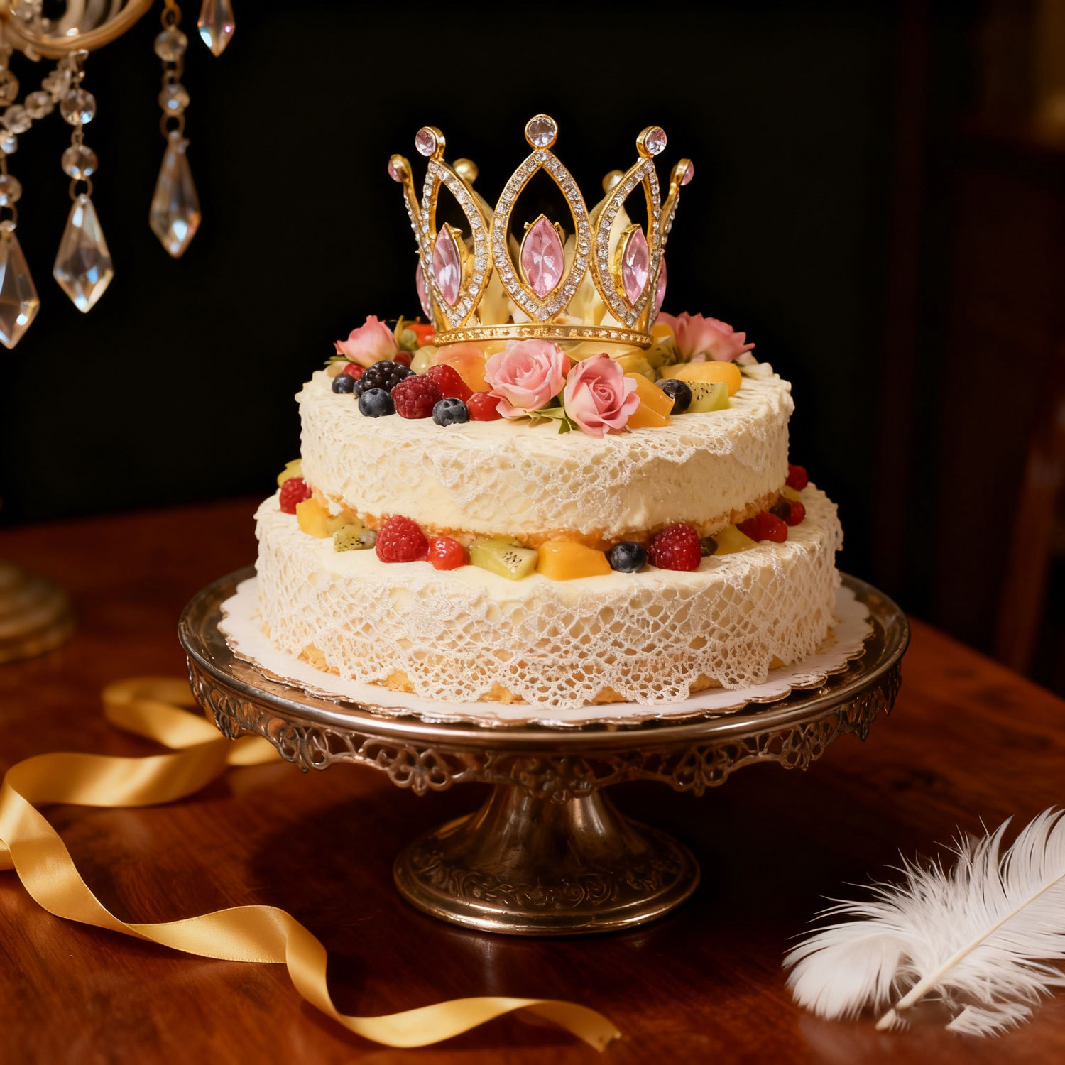 Fresh Flower Crown for Birthday Cake Decoration - Also Kids' Event Party Catwalk Headwear