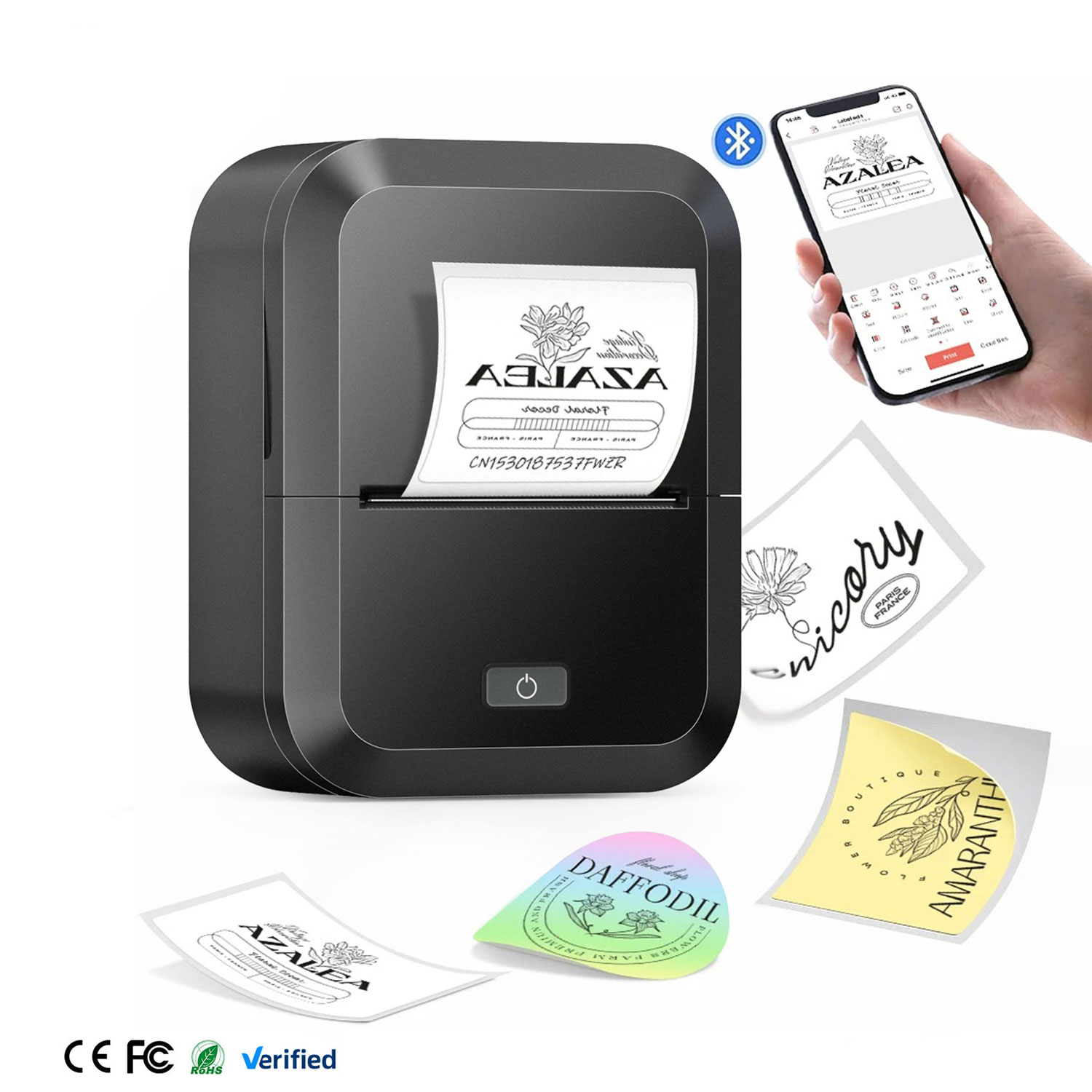 Professional Mobile Thermal Printer X2 | 58mm 203dpi High Resolution Barcode & Receipt Printer, ROHS Certified Portable Label Maker for Business