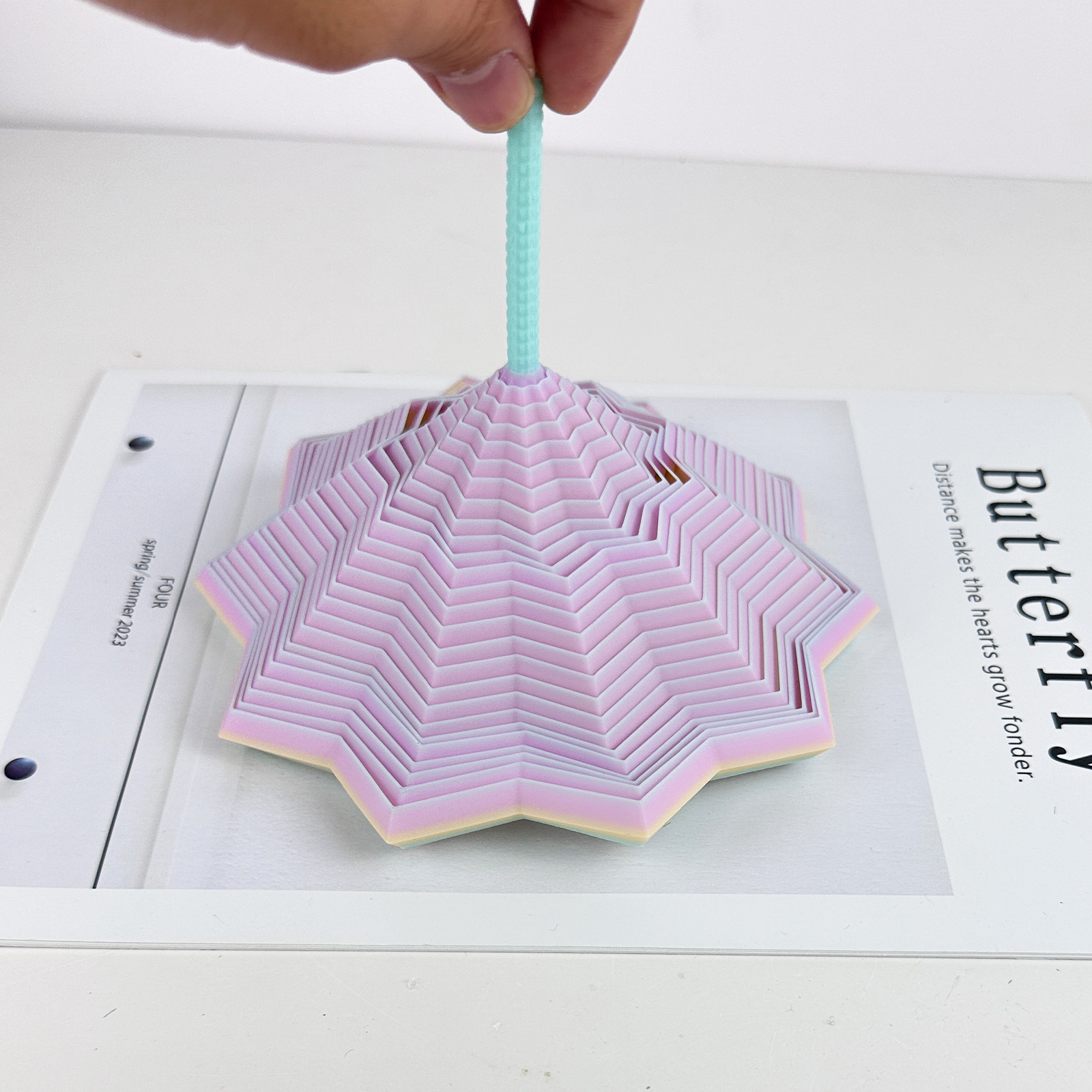 3D Printed Star Illusion Fidget Toy for Kids - Foldable, Educational Desktop Decoration