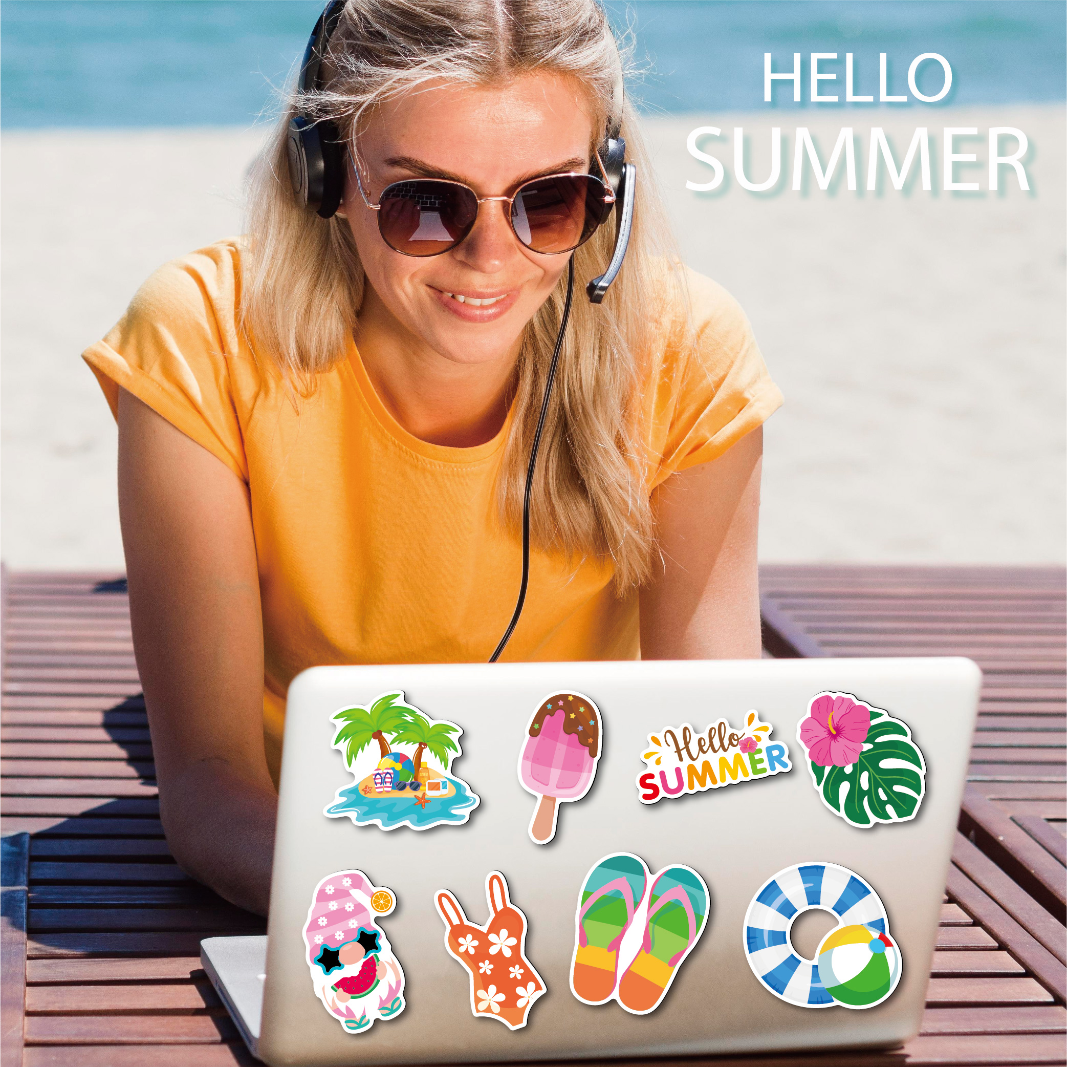 Summer Beach Magnetic Decor Set | Soft Fridge Magnets with Coastal Designs, Vibrant Vacation Theme Stickers for Refrigerator & Metal Surfaces