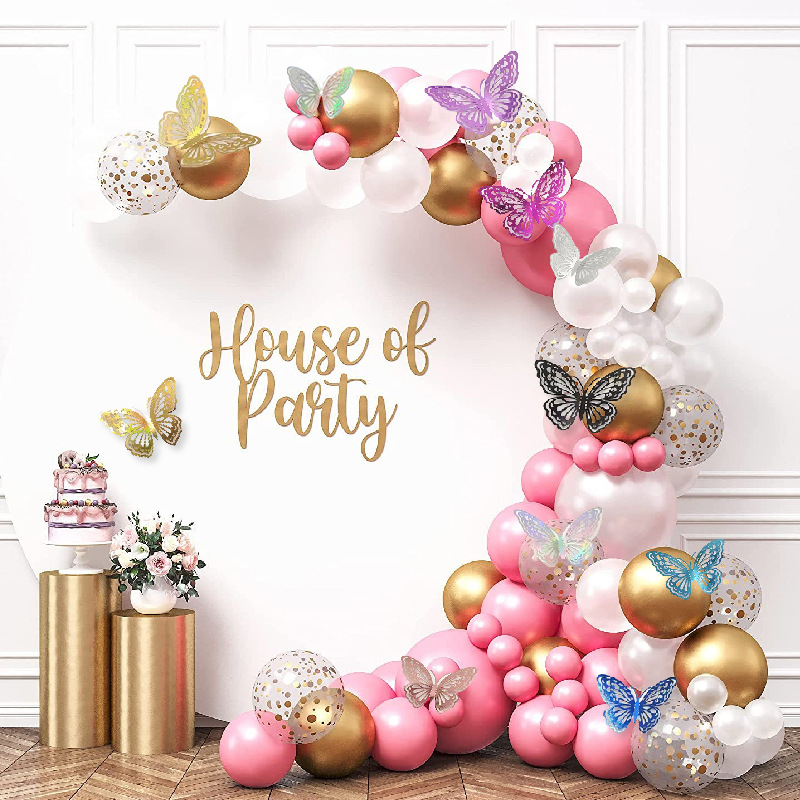 Shimmering 3D Butterfly Decor Set: Laser-Cut Metallic Design for Walls & Cakes, 12pcs in Mixed Sizes